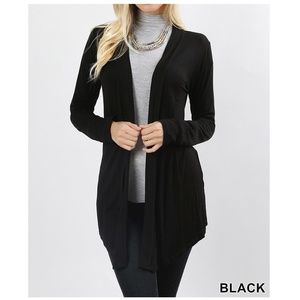 New! Black Premium Knit Plus Size Cardigan